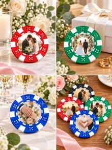 Personalized Poker Chips, Custom Photo Chips,Wedding Favor Poker Chip Set,Bachelor Party Gift, Game Night Keepsake,Personalized Casino Token - Multicolor - View 5