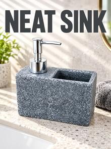 6.31 Inch Resin Kitchen Soap Dispenser Bottle, Dish Soap Refill Bottle, Bathroom Sink Soap Dispenser, Press-Type Soap Dispenser Box, Press-Type Detergent Box, Brush Cleaning Dispenser Box, Brush Storage Box, Divided Storage Box, Kitchen Essentials, Bathroom Decor - A - View 10