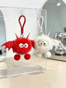 1pc Halloween Funny Plush Bat Monster Pendant Keychain Bag Charm Creative Party Gift - Multicolor - View 5