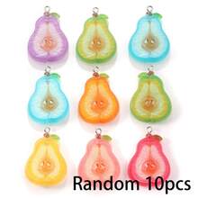 10/20pcs Acrylic Colorful Double-Sided Pear Shaped Charm Pendants For Handmade DIY Jewelry Making Necklace Bracelet Earrings Bag Chain Keychain Keyring Versatile Exquisite Gift - Multicolor - View 8