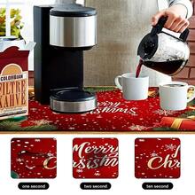 1pc Christmas Pine Cone Pattern Dish Drying Mat, Coffee Machine Mat, Kitchen Countertop Protector, Suitable For Christmas Parties, Daily Home Use, For Bowls, Plates, Cups, Water Drainage, Practical Christmas Holiday Decor Mat, Multi-Purpose Drying Mat, Home Gift, Tabletop Decoration - XYLSD-1148 - View 10