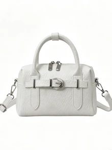 Elegant Commuter Handheld Boston Small Bag, Soft Leather Litchi Texture, One Shoulder & Crossbody Dual-Use Fashion Bag - Multicolor - View 11