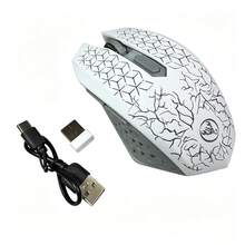 HXSJ Dual-Mode Wireless Mouse With Colorful Backlight, Rechargeable 2.4G Optical Mouse, Silent Left/Right Buttons, Plug-And-Play Computer Peripheral Accessory For Home And Office Use - View 10