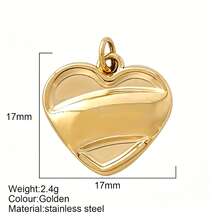 Multi-Style Colorful Oil Drop Heart & Demon Eye Pendant, Customizable DIY Paperclip Chain Accessory For Thanksgiving And Valentine's Day - Gold - View 22