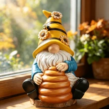 1pc European Garden Bee Festival Theme Resin Ornament Cartoon Bee Dwarf Decor Craft Gift Outdoor - A - View 7
