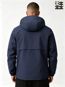 Mulinsen Men's Full Zip Hooded Softshell Jacket, Windproof Water-Resistant Commuter Camping Outerwear - Blue - View 5