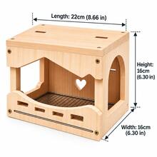 1pc Wooden Bird Hideout, Hanging Bird Resting Shelter With Metal Perch Platform, Parrot Cage Accessory, Suitable For Lovebirds, Cockatiels, Parakeets, Long-Tailed Parrots, Comfortable Resting Space With Spacious Interior And Side-Opening Door Design - View 10