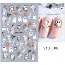 Atmospheric Halloween Nail Stickers! Includes Ghost, Pumpkin, Black Cat, Spider Web And More Fun Patterns, With Embossed 3D Effect, Easy And Secure Application. No Complex Hand Painting Needed, Effortlessly Create Exclusive Holiday Fingertip Looks, DIY Nail Art Made Easy, Instantly Boost Party Atmosphere - Multicolor - View 10