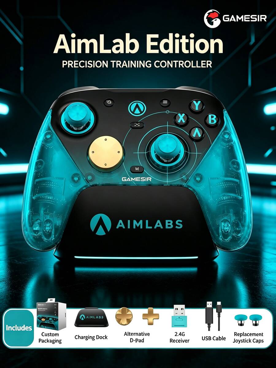 GAMESIR G7 Pro 8K Wireless Gaming Controller, Supports PC / Switch / IOS / Android, 8000Hz Polling Rate, 2nd Gen TMR Hall Effect Joysticks, Dual Trigger Stops, 4 Back Buttons, Macro Function - View 1