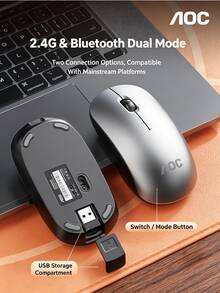 AOC Kombo Keyboard dan Mouse Bluetooth Nirkabel KM600: Keyboard dan mouse isi ulang mode ganda, mekanisme sakelar gunting senyap, desain tahan percikan air, kompatibel dengan laptop dan desktop, tersedia berbagai warna. - View 8