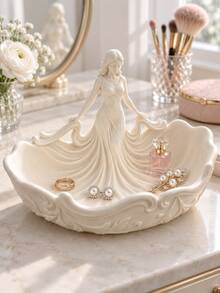 1 cái giá đựng trang sức nữ thanh lịch, kết hợp trang trí nghệ thuật và lưu trữ tiện dụng, tạo không gian tinh tế để đựng nhẫn, khuyên tai, dây chuyền, vòng tay và đá quý trên bàn trang điểm, bàn đầu giường hoặc lối vào, giá đựng trang sức, khay đựng trang sức, khay bàn trang điểm - Nhiều màu - Xem 3