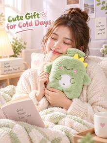Water-Fillable Hot Water Bottle, PVC Material, Explosion-Proof And Anti-Scald, Cute Plush Design, Removable And Washable, Back To School Supplies - Hot Water Bottle - View 7