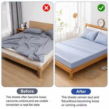 4pcs Invisible Bed Sheet Fasteners, Non-Slip Mattress Straps Bed Sheet Clips, Secure Grip Anti-Slip, Easy Installation Durable, Fits Multiple Bed Sizes, Keeps Bed Sheets Flat And Neat, Suitable For Bedroom Dormitory Home Bedding Organization Accessories - A - View 8