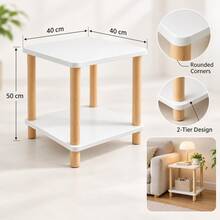 Living Room End Table 40x40x50cm, Compact Display Table For Balcony Patio Bedroom Corner - Multicolor - View 5