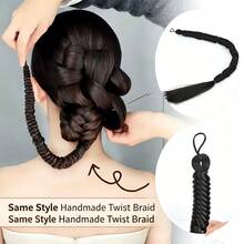 Women's New Chinese Style Xiuhe Braided Twist Wig, Handmade Bridal Morning Robe Styling Pre-Styled Updo Braid - Black - View 10