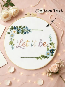 [Customization] Handmade Embroidery DIY Kit, Living Room And Bedroom Pendants, Handmade Sewing Practice Kit, Customizable Names Or Phrases For Your Lover, Family, Favorite Anime Characters, Etc., Creating Exclusive Gifts, Embroidering Gifts For Women - CXP0150 Custom - View 3