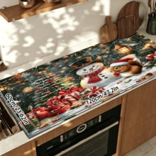 1pc Dish Drying Mat, Coffee Machine Mat, Christmas Pattern Dish Drying Mat, Christmas Atmosphere Tabletop Protector Mat, Christmas Theme Holiday Decoration Mat, Multi-Purpose Drying Mat, Home Gift, Tabletop Decor - XYLSD-1132 - View 16