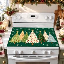 1pc 2D Christmas Absorbent Mat, Christmas Tree Pattern, Kitchen Countertop Absorbent Drying Mat, Coffee Machine Mat, Pour-Over Coffee Pot Mat, Dish Drainer Mat, Non-Slip Heat-Resistant Kitchen Mat, Dining Table Mat, Breakfast Mat, Washing Machine Mat, Home Kitchen Dining Table Coffee Shop Bar Decor Mat, Holiday Party Housewarming Gift - Multicolor - View 2