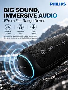 PHILIPS TAS3209 Wireless Bluetooth Speaker Portable Outdoor Speaker Waterproof High-Quality Bass Portable Computer Desktop Speaker Waterproof Design - View 2