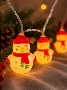Lampu Hias Natal Bentuk Manusia Salju 20 LED, Bertenaga Baterai, Cocok untuk Dekorasi Natal Luar Ruangan, Halaman Rumput, Teras, Jalan Setapak, Pagar, Taman, Liburan, Pesta Musim Dingin, Rumah, Lampu Suasana Pesta, Lampu Atmosfer - manusia salju - View 7
