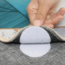 Anti-Curling Round Carpet Fixing Stickers, Hook & Loop Non Slip Rug Grippers, Reusable Mat Holders To Prevent Rugs Sliding, Home Accessories - 5cm - View 1
