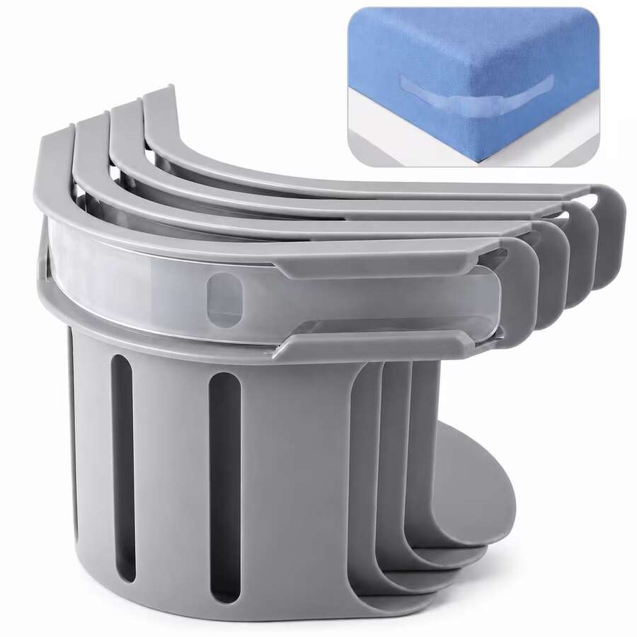 4pcs Invisible Bed Sheet Fasteners, Non-Slip Mattress Straps Bed Sheet Clips, Secure Grip Anti-Slip, Easy Installation Durable, Fits Multiple Bed Sizes, Keeps Bed Sheets Flat And Neat, Suitable For Bedroom Dormitory Home Bedding Organization Accessories