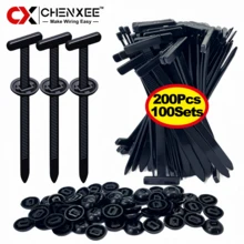 CHENXEE 50-300 قطعة مشابك ربط كابلات نايلون عالمية شديدة التحمل ذاتية القفل، مشابك سحاب السيارة، مشابك استبدال براغي تثبيت السيارة، مشابك ربط كابلات ثابتة، مناسبة لرفرف السيارة والصندوق وغطاء المحرك وحامي الطين ورف التخزين والتخييم في الهواء الطلق - CXZD - مشاهدة 11
