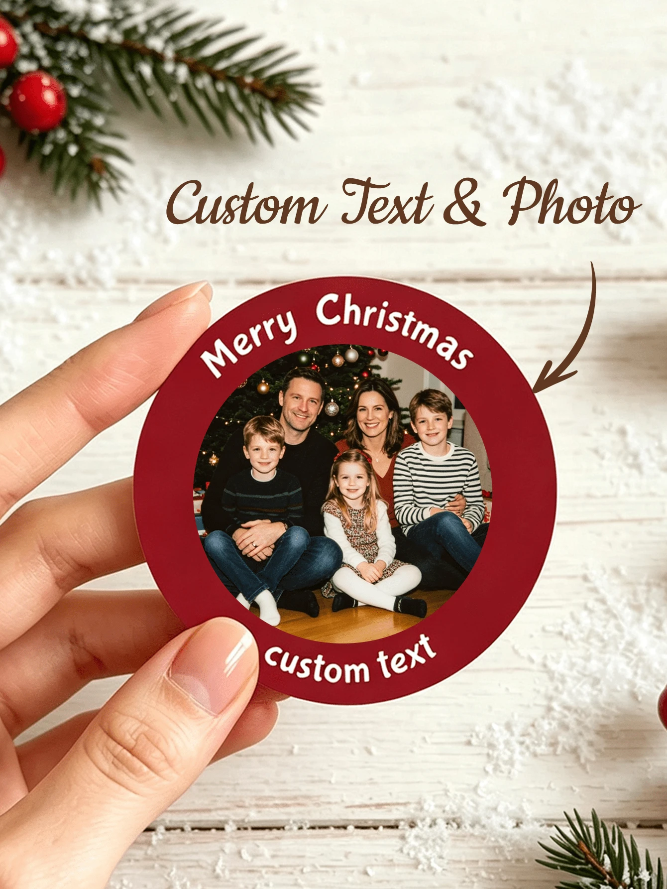 1/60/120pcs Customizable Round Stickers, Personalized Pattern Labels, Customizable Text And Exclusive Designs, Suitable For Gift Box Decoration, Greeting Card Embellishment, Storage Jar Decoration, Handmade Collage Creation, Suitable For Partners, Friends, Family, Suitable For Christmas, Party, Anniversary - Multicolor 1 - View 1