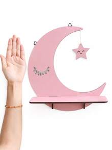 1pc Moon Star Hanging Storage Rack Cute Girl Heart Pink Wall Hanging Storage Rack Christmas Small Ornament Rack Home Decoration Suitable For Wall Hanging Decorative Gifts - Multicolor D - View 8