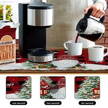 1pc Dish Drying Mat, Coffee Machine Mat, Christmas Reindeer Decor Dish Drying Mat, Red And Black Plaid Christmas Tree Pattern Kitchen Dish Drainer Mat, Suitable For Tabletop Protection, Christmas Kitchen Decor Atmosphere, Holiday Table Mat, Multi-Purpose Drying Mat, Home Gift, Tabletop Decoration - XYLSD-1133 - View 10