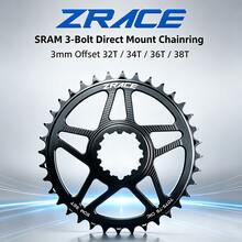 ZRACE MTB 3mm Offset Chainring 7075AL Black 10/11/12 Speed 3-Bolt Direct Mount CNC - Black - View 2