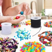 1pc Bracelet Cord, Strong And Durable Rainbow Color Thread, Suitable For Jewelry Making, Necklace, Beading And Handicrafts - Multicolor - View 3