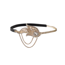 1920s Flapper Headpiece Flapper Headband Rhinestones Roaring 20s Hair Accessories For Women - A - View 3