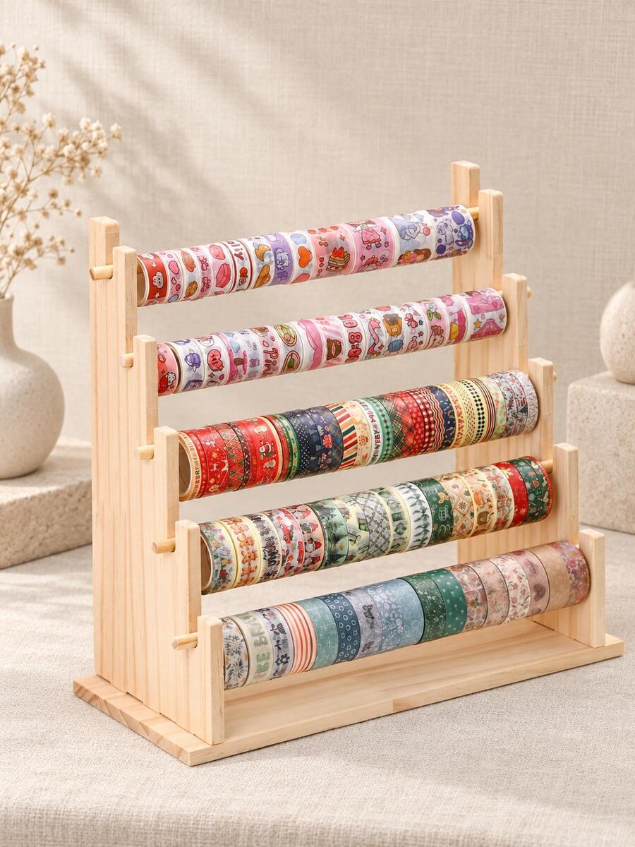 1 cái giá treo trang sức bằng gỗ nhiều tầng, giá đỡ vòng tay và dây chuyền, phù hợp để lưu trữ vòng tay, dây chuyền và trang sức hạt, trang trí bàn trang điểm
