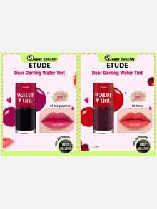 ETUDE Dear Darling Water Tint #04 Red Grapefruit + Dear Darling 02 Watery Lip Gloss, 2pcs Set - #04 Red Grapefruit & #02  Cherry - View 2