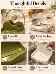Pot Lid & Kitchen Utensil Holder, Kitchen Spoon Rack With Drip Tray, Suitable For Pot Lids And Cooking Tools, Countertop Pot Lid Stand, Ideal For Home Cooks, Kitchen Countertop And Stove Side Use - Multicolor - View 9
