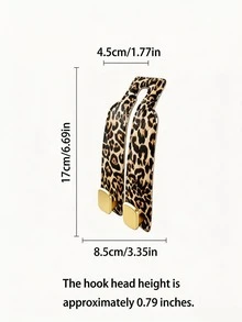 Leopard Print Car Headrest Hook, Hidden Dual Hook, Heavy Duty Car Seat Back Hook, Universal Car Rear Seat Storage Rack, Suitable For Handbags, Shopping Bags, Car Interior Decoration - A - View 8
