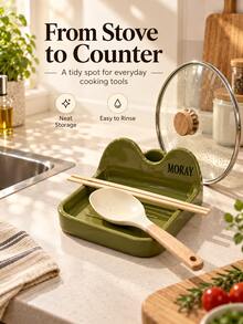 Pot Lid & Kitchen Utensil Holder, Kitchen Spoon Rack With Drip Tray, Suitable For Pot Lids And Cooking Tools, Countertop Pot Lid Stand, Ideal For Home Cooks, Kitchen Countertop And Stove Side Use - Multicolor - View 8