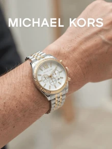 Michael Kors Men's Multifunction Quartz Watch, Two-Tone Steel Band, Gold-Tone Bezel, Roman Numeral Sub-Dial - one-size - View 1