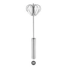 1pc Semi-Automatic Egg & Milk Mixer, Stainless Steel Hand-Push Rotary Whisk, Manual Handheld Mixer, Suitable For Eggs, Cream, Batter, Milk Foam And Sauces, Easy To Press, Kitchen Baking, Cooking, Cake Making, Home Kitchen Essential, S/M/L Sizes - Silver - View 10