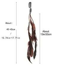 3Pcs Bohemian Style Artificial Feather Snap BB Clips, Suitable For Women's Halloween, Vacation, Daily Use - Multicolor - View 6