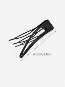 10/4pcs Girls Black Curved BB Hair Clips, High Elasticity Secure Double-Clasp Side-Fringe Clips, Basic Bangs Hair Clips, Invisible Bangs Fixing Hair Accessories - Multicolor - View 6