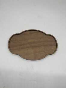 1pc Wooden Ruyi Tray, Can Be Used As Dining Plate, Leisure Tray, Vintage Style Tea Tray, Decorative Display Plate, Also Suitable As Holiday Gift. Applicable For Home, Office, Hotel, Bedroom, Can Be Used For Afternoon Tea And Tea Party Scenes - Maroon - View 7
