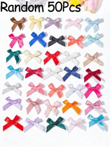 50/30/10 Pcs Colorful Satin Hair Bow Clips Set Small Ribbon Bow Alligator Clip Hair Accessories Girls Women Hair Accessories Festival Fall Style Y2k - Multicolor - View 8