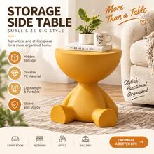 1pc Creative Cartoon Shaped Side Table With Storage, Cute Sofa End Table, Small Bedside Cabinet And Coffee Table, Suitable For Living Room, Bedroom, Apartment And Small Spaces - Multicolor - View 3