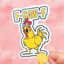 Funny Rooster F-CAW-F Sticker, American Cartoon Style Creative Decorative Waterproof Sticker - Durable Matte Surface, Self-Adhesive Bumper Sticker, Suitable For Cars, Windows, Laptops, Trucks, Water Bottles - Multi-Functional Durable Design, Car Sticker - Vinyl - View 1