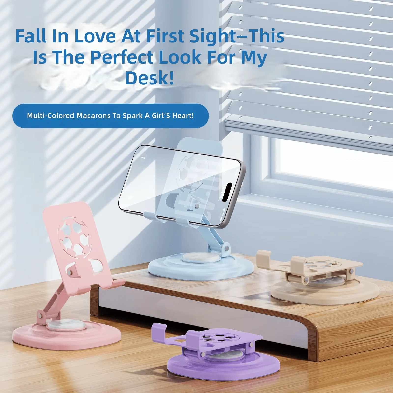 360° Rotatable & Foldable Portable Non-Slip Desktop Phone Stand, Metal Phone Holder For Office Desk - New Arrival - View 1