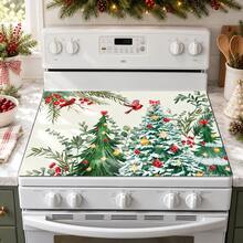 1pc Christmas Absorbent Mat, Christmas Tree Pattern, Kitchen Countertop Absorbent Drying Mat, Coffee Machine Mat, Pour Over Coffee Pot Mat, Dish Drainer Mat, Non-Slip Heat Resistant Kitchen Mat, Dining Table Mat, Breakfast Mat, Washing Machine Mat, Home Kitchen Dining Table Coffee Shop Bar Decor Mat, Holiday Party Housewarming Gift, Christmas Holiday Gift! - Multicolor - View 2