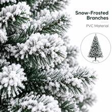 Floor Standing Christmas Tree With Snowflake Effect, Holiday Decor For Living Room, Lobby And Party - Green - View 3