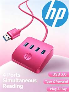 HP Dock Ekspansi USB DHC-CT120, Pembagi Multifungsi, Kabel Ekstensi Laptop Transmisi Kecepatan Tinggi dengan Port Daya, USB 2.0, Empat Port, 0,5m, Tersedia Berbagai Warna - View 5